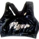 FLYER Front Razorback Sports Bra Black Mystique