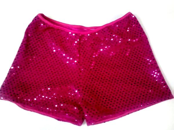 Cheerleading Metallic Sequin  Boy Cut Briefs Hot Pink