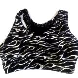 Silver and Black Flamethrower Razorback Sports Bra