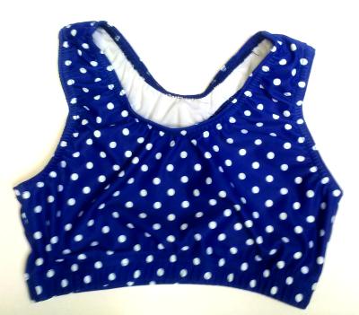 Crazy Dots White Mini Dots on Royal Blue Sports Bra 