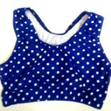 Crazy Dots White Mini Dots on Royal Blue Sports Bra 