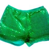 Cheerleading Metallic  Sequins Boy Cut Briefs Kelly Green