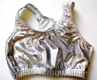 Metallic Mystique Silver Sports Bra