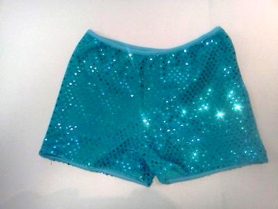 Cheerleading Metallic Sequin Boy Cut Briefs Aqua