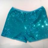 Cheerleading Metallic Sequin Boy Cut Briefs Aqua