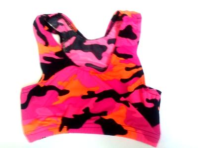 Hot Pink and Orange Camo Sports Bra