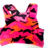 Hot Pink and Orange Camo Sports Bra