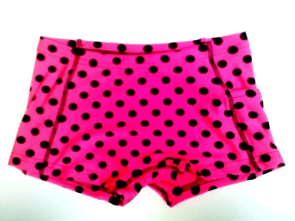 iCupid Crazy Dots Black on Hot Pink Spanky