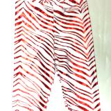 Red Metallic Zebra on White Capris