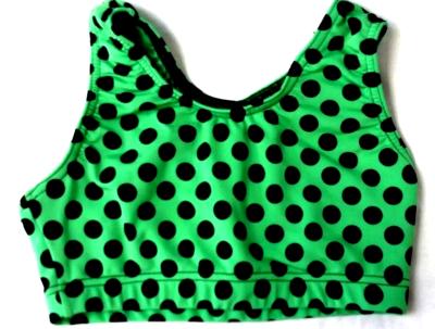 Crazy Dots Sports Bras Black on Green