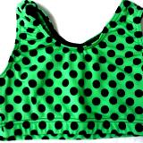 Crazy Dots Sports Bras Black on Green