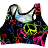 Black Peace Sign Sports Bra