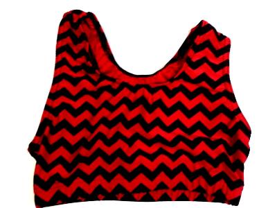 Chevron Red and Black Sports Bra