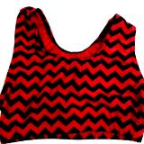 Chevron Red and Black Sports Bra