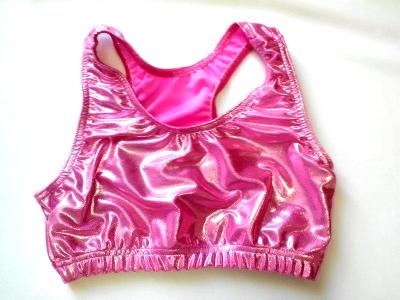 Metallic Mystique Bubble Gum Baby Pink Sports Bra