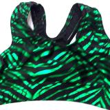 Green Metallic Zebra Sports Bra - LIMITED SELECTION