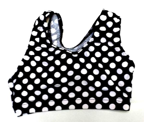 Black and White Polka Dot Sports Bra