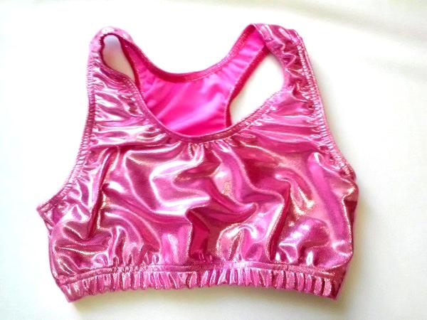 Bubble Gum Baby Pink Mystique Metallic Sports Bra