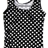 Black and White Polka Dots Gymnastics and Dance Leotard.