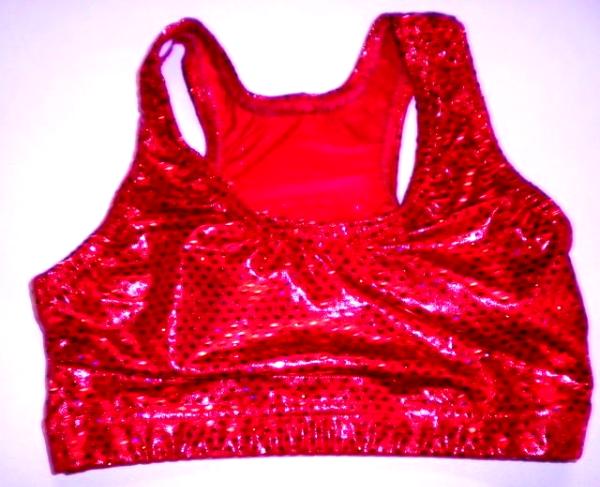 Sports Bra Ultimate Sparkle Red Metallic Mystique & Sequins