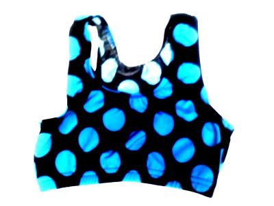 Crazy Big Dots Sports Bra Turquoise on Black - OUT OF STOCK