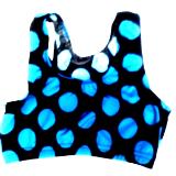 Crazy Big Dots Sports Bra Turquoise on Black - OUT OF STOCK