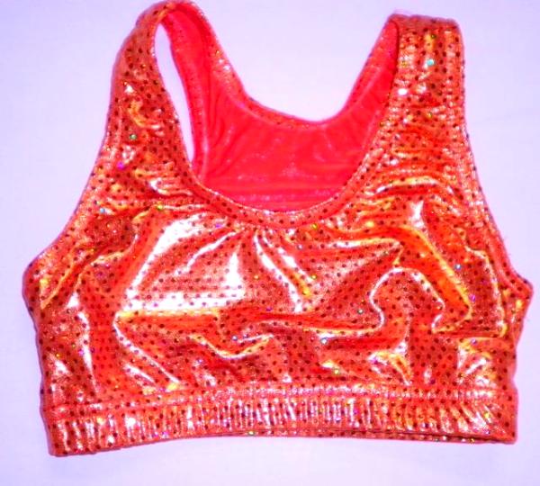 Sports Bra ULTIMATE SPARKLE Orange Metallic Mystique & Sequins