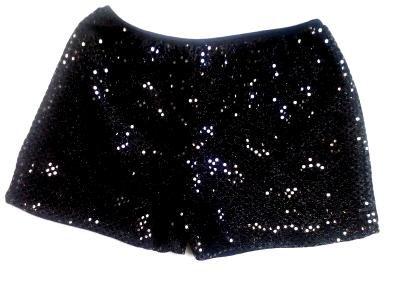 Cheerleading Metallic Sequin Boy Cut Briefs Black