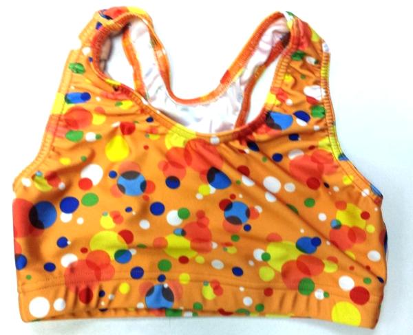 Orange Party Dots Sports Bra