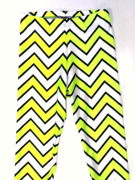 Neon Yellow Chevron Capris