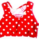 Crazy Dots Sports Bra White on Red