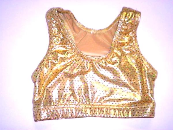 Sports Bra ULTIMATE SPARKLE Gold Metallic Mystique & Sequins - Icupid  Practice Wear