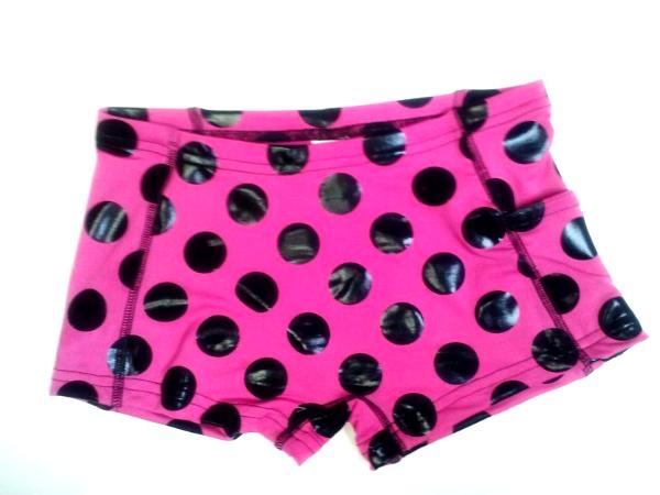 iCupid Crazy Big Dots Black on Hot Pink Spanky