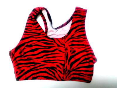 Red and  Black Zebra Razorback Bra Top