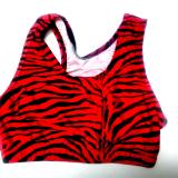 Red and  Black Zebra Razorback Bra Top