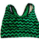 Chevron Green and Black Sports Bra