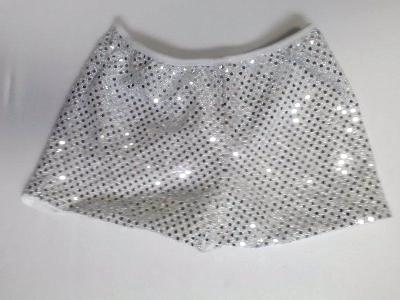 Cheerleading Metallic Sequin Boy Cut Briefs Silver