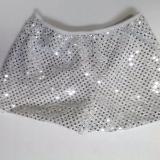 Cheerleading Metallic Sequin Boy Cut Briefs Silver