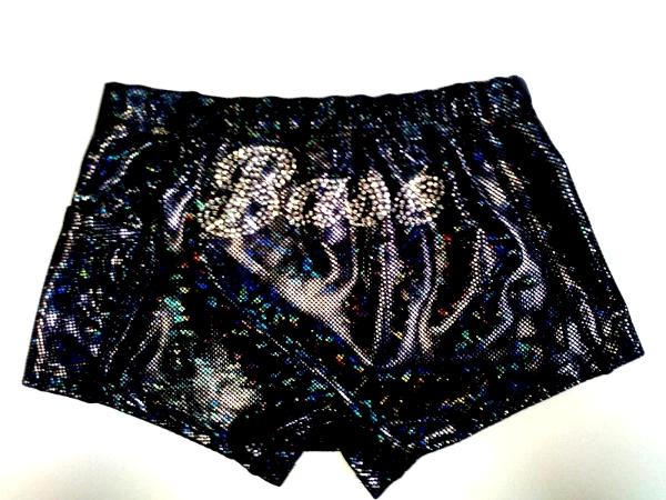 iCupid Short with BASE (on back) in Bling Black Shatter Glass