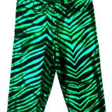 Green Metallic Zebra Capris