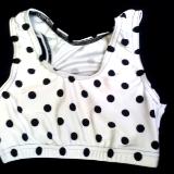 Crazy Dots Sports Bra Black on White